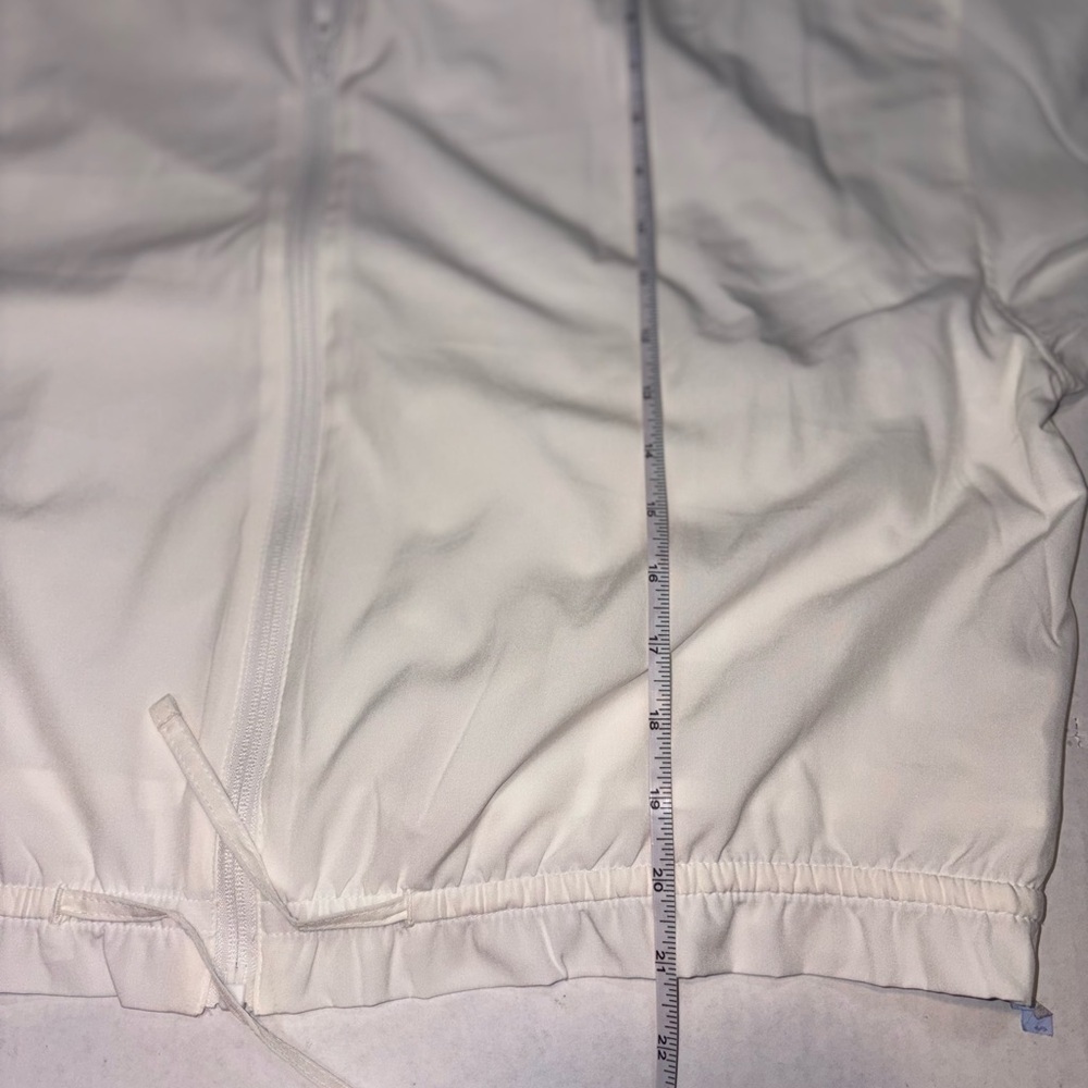 Old Navy StretchTech Packable Ruffle-Trim Jacket white full-zip drawstring large - Picture 8 of 11